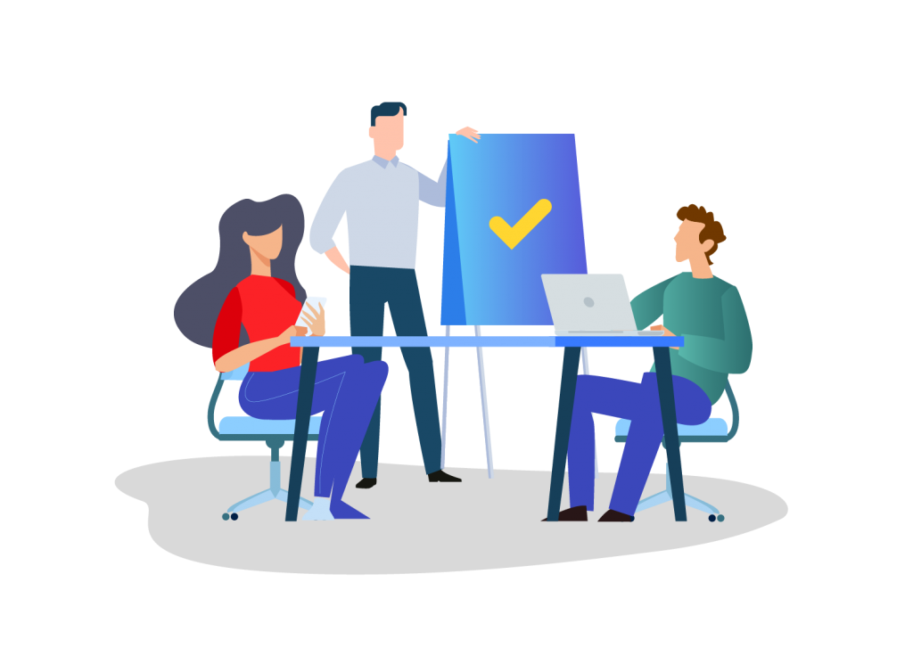 Businessmen registering an ABN online