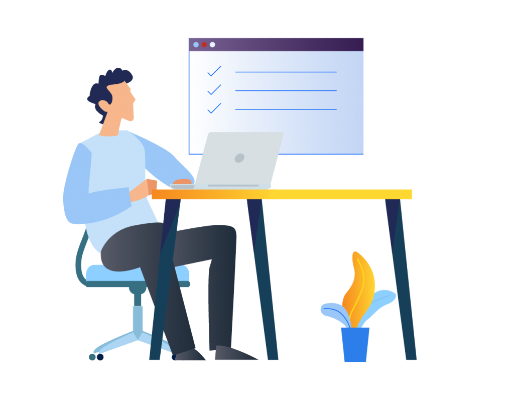 Businessman registering on a pro account to eCompanies